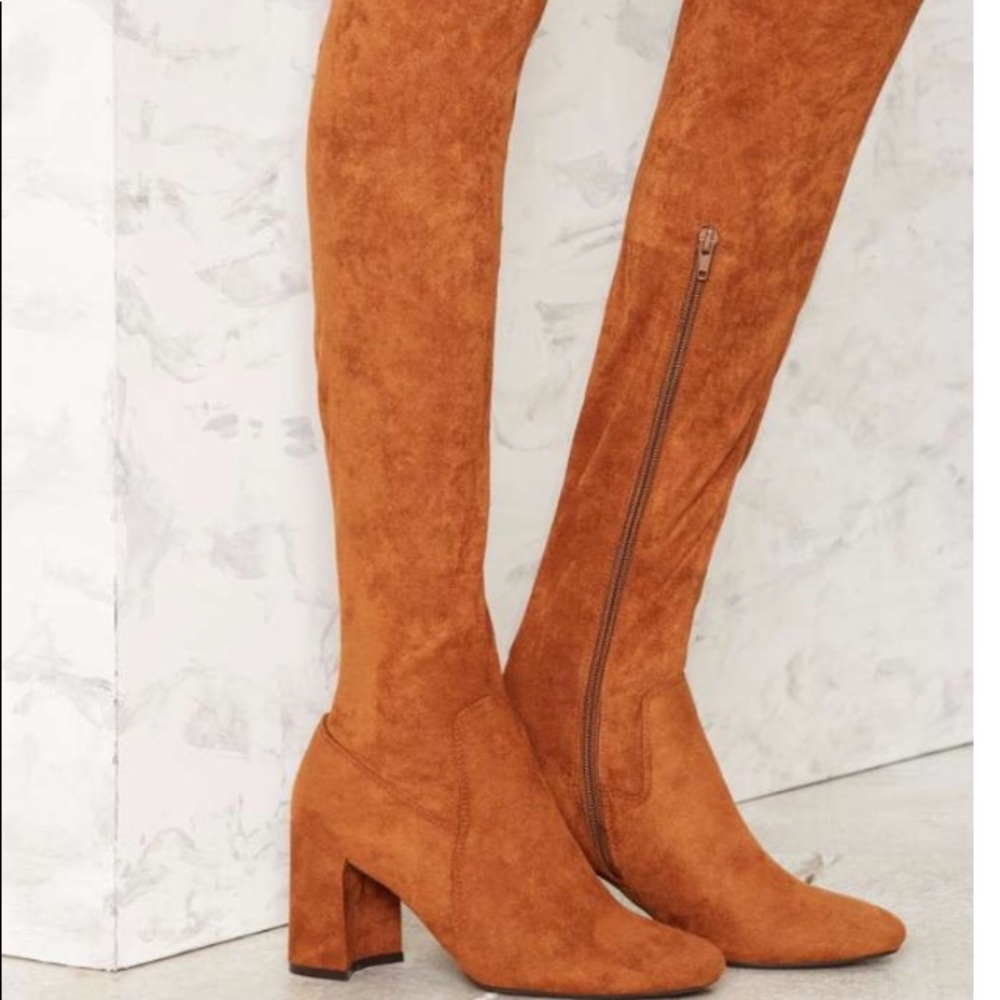Jeffery Campbell over the knee faux suede boots
